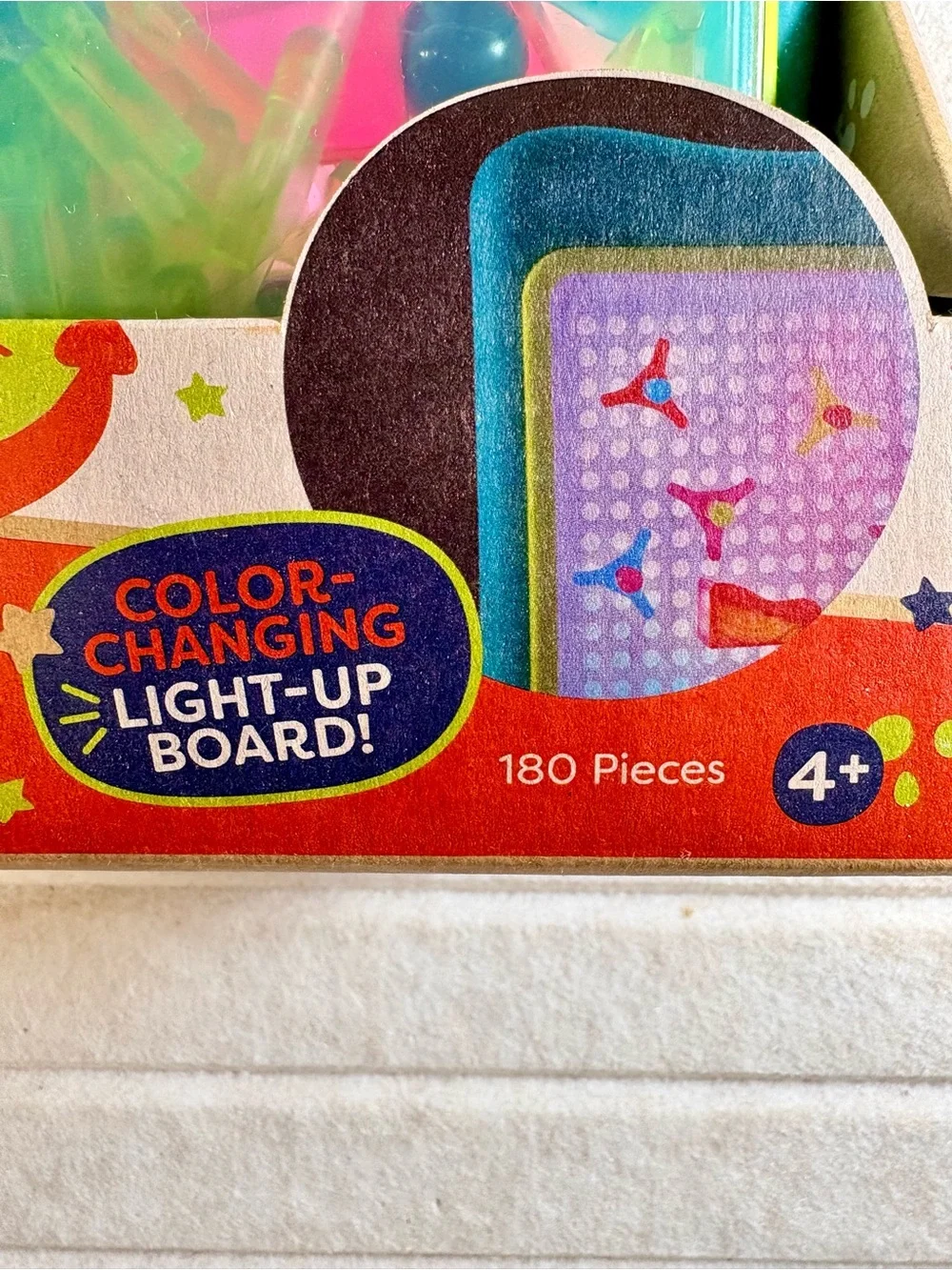 Light-Up Marble Drop Pegboard Toy - Teal Frame with Multicolor Pegs